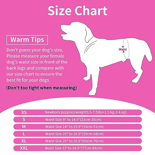 Image of Washable Female Dog Diapers for Large Dogs,Pack of 4 Reusable Doggie Diapers Super Absorbent Dogs Pants in Period,Heat Cycle,Incontinence,Excitable Urination,XLarge