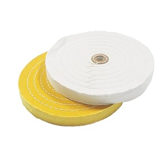 JUNLIXN 8 Inch Cotton Buffing Wheel,5/8 Inch Arbor Hole Abrasive Cloth Fine Polishing Wheel(Pack of 2)