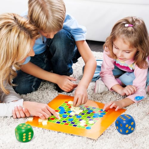 FORETOGO 5 Stück Würfel Groß,30mm Natur Holz Spielwürfel,Holz Farbige Würfel Bunt,Würfelspiel Kniffel Holzwürfel für Brettspiele Zuhause Partyspiel Mathematik,5 Farben