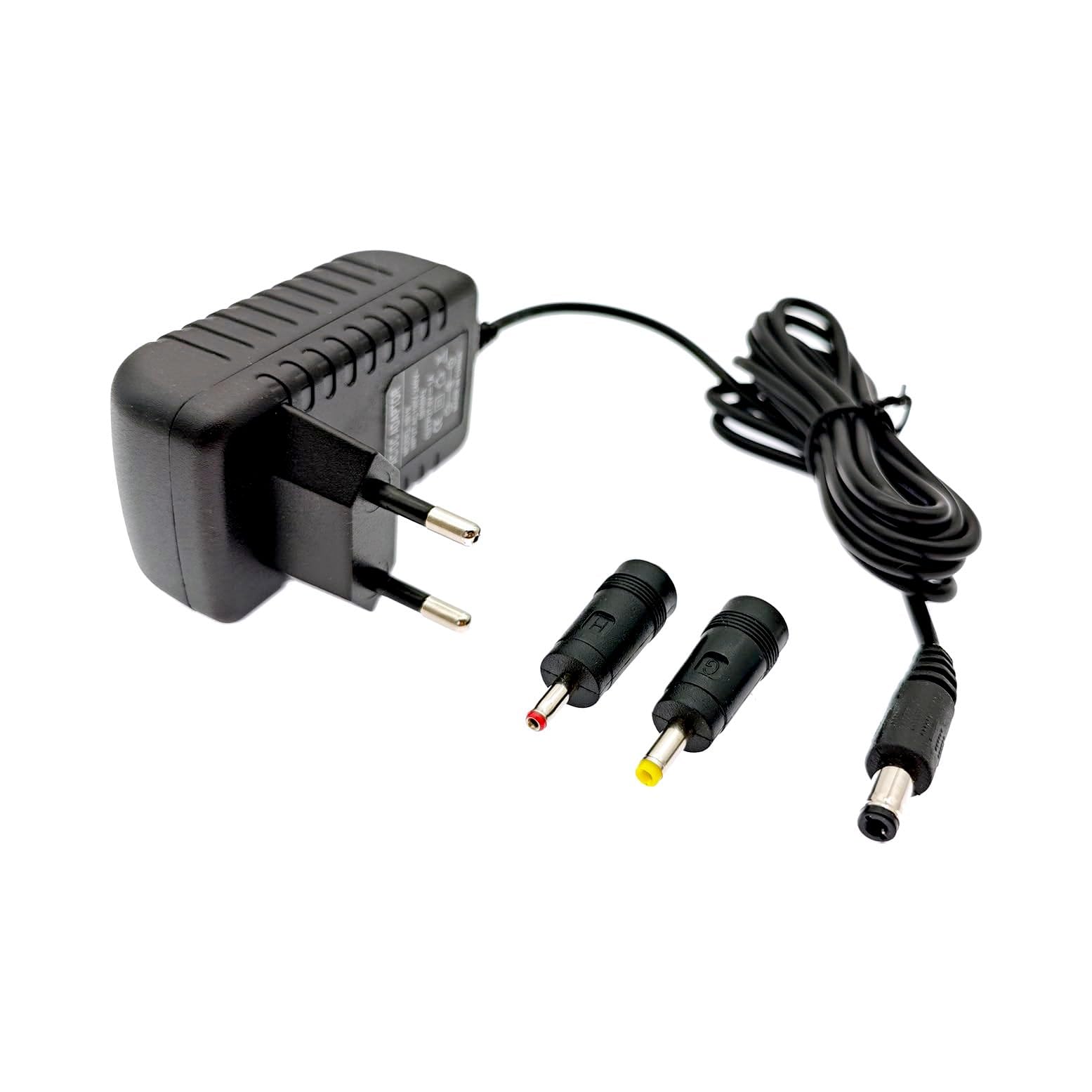JZK Adattatore di alimentazione DC 6 V 1 A 1000 mA. Caricatore da 6 V, adattatore di ricarica da 5,5 mm x 2,5 mm, con connettori da 3,5 mm x 1,35 mm e 4,0 mm x 1,7 mm