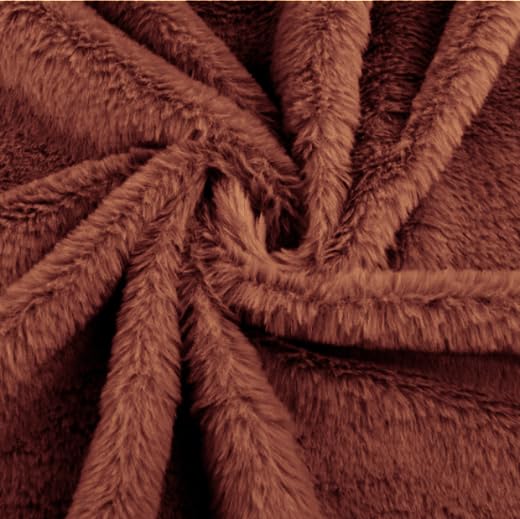 Image of Shaggy Faux Fur Fabric, Super Soft, 6 X 5 Feet (Coffee)