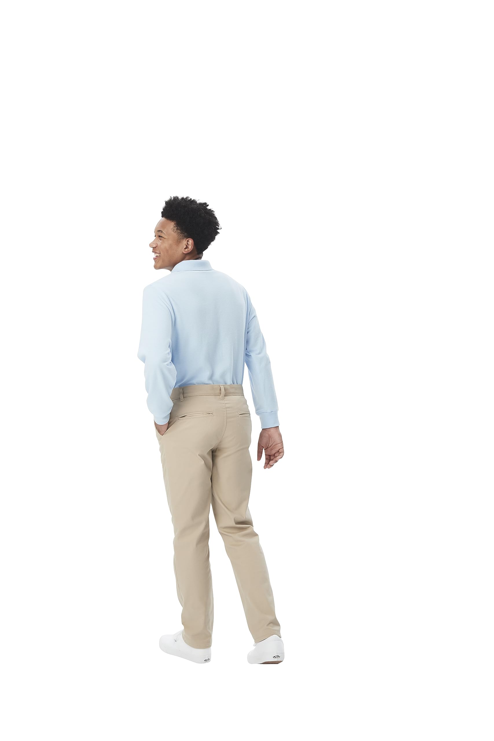 French Toast Pantalones chinos de sarga elásticos de ajuste recto para hombre