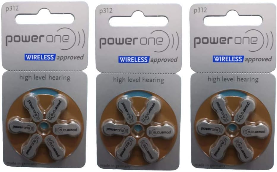 Power One P312 Hearing Aid Battery (6 X 3 Pack) 18 Pcs