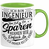 Trendation - Ingenieur Tasse Geschenk Geschenkidee Sprüche Ingenieurswesen Geschenkidee Spruch (Grün)