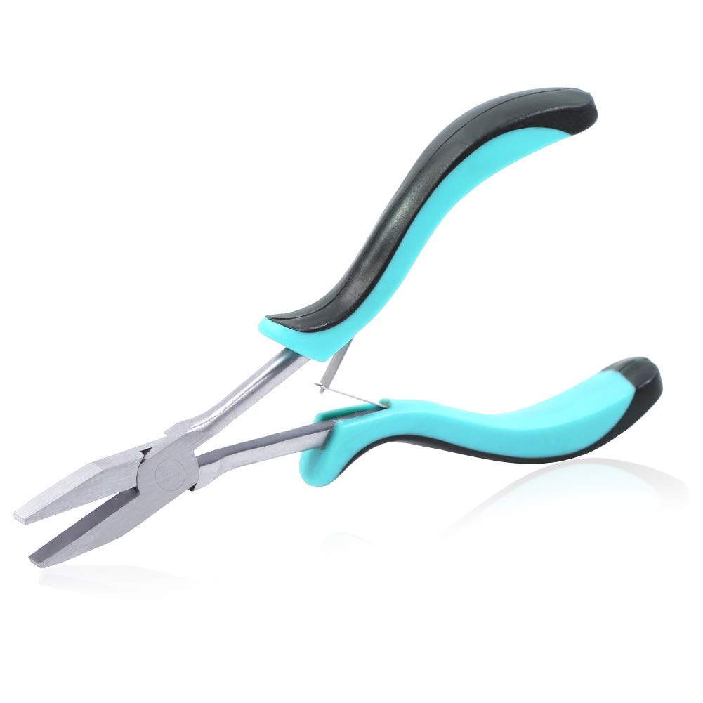Speedwox Blue Mini Flat Nose Pliers Long Reach Flat Nose Pliers For Jewellery Making 6 Inches Smooth Jaw Precision Beading Tool