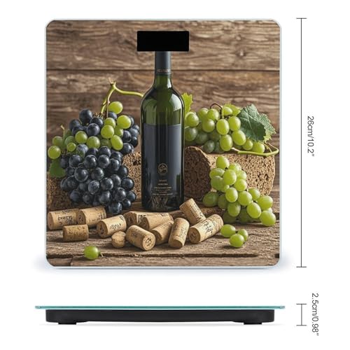 Báscula digital de baño con diseño de corcho de botella y uvas miniatura 2