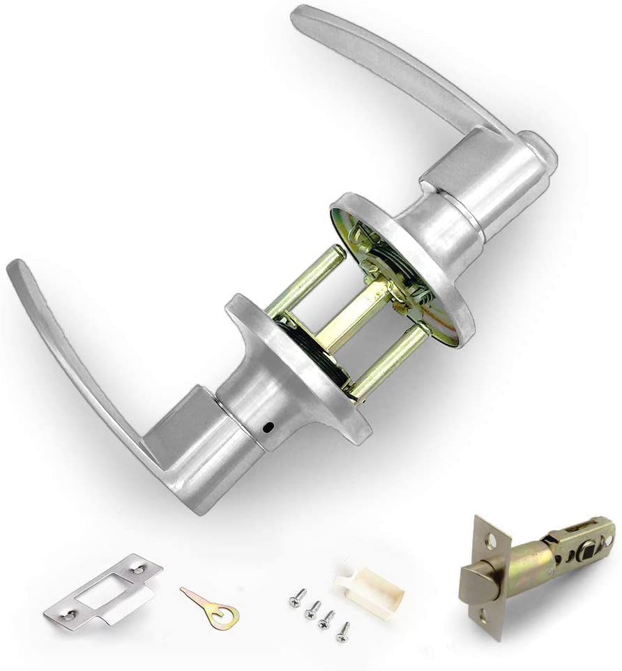 Amazon | 堅塁金物 ドアノブ トイレ 室内 浴室 レバーハンドル 鍵なし