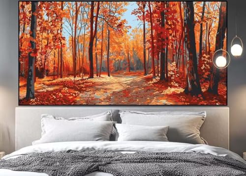 Broderie complet diamant painting adulte automne xxl pour illuminer votre salon cet hiver