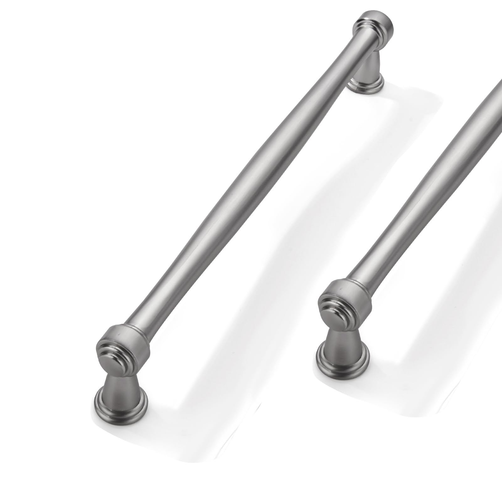 CABDM 10 Pack 8inch(203mm) Center to Center Brushed Satin Nickel Cabinet Pulls Handles for Cabinets Cupboard Solid Heavy Duty Drawer Handles Dressers Kitchens bedrooms