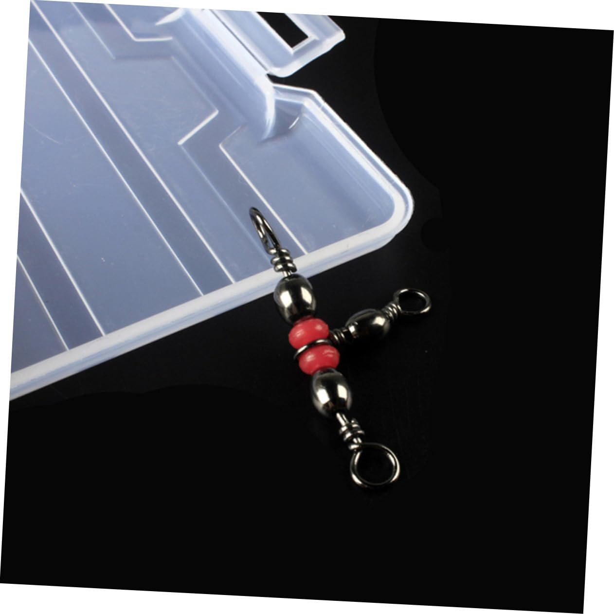 BESPORTBLE 2pièces Anneaux De Connexion Émerillon Triples pour Set De Tackle avec Boîte De Rangement Accessoires De Polyvalents Et