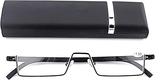 Miniatura 2 de Lentes de lectura de medio marco, lectores de computadora de medio borde con estuche para gafas para hombres (2 piezas en bolsa) 2.50