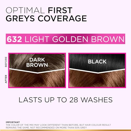 Image of L'Oreal Paris Casting Creme Gloss Hair Color With Glycolic Gloss Complex | 5X Glossier Hair Color | Ultra Visible Shade 632 - Light Golden Brown | 60g + 40ml + 60g