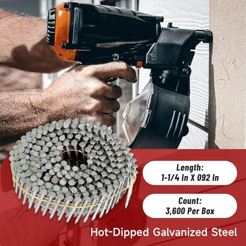 Image of findmall 3600 Count Siding Nails 1-1 /4 inch by .092 Inch Hot-Dipped Galvanized