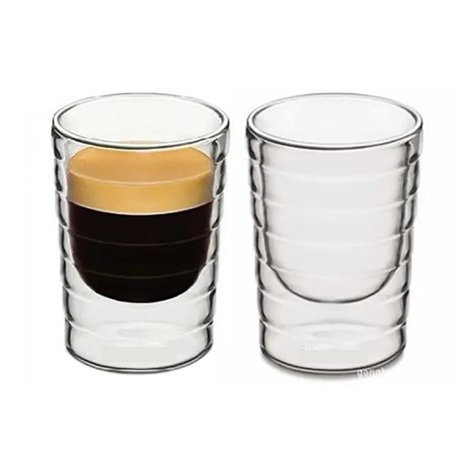 Odporny na ciepło podwójny szklany kubek do kawy, ręcznie robiony kreatywny kubek do kawy do zimnych napojów, przezroczyste szklanki (350 ml, 4 szt.)