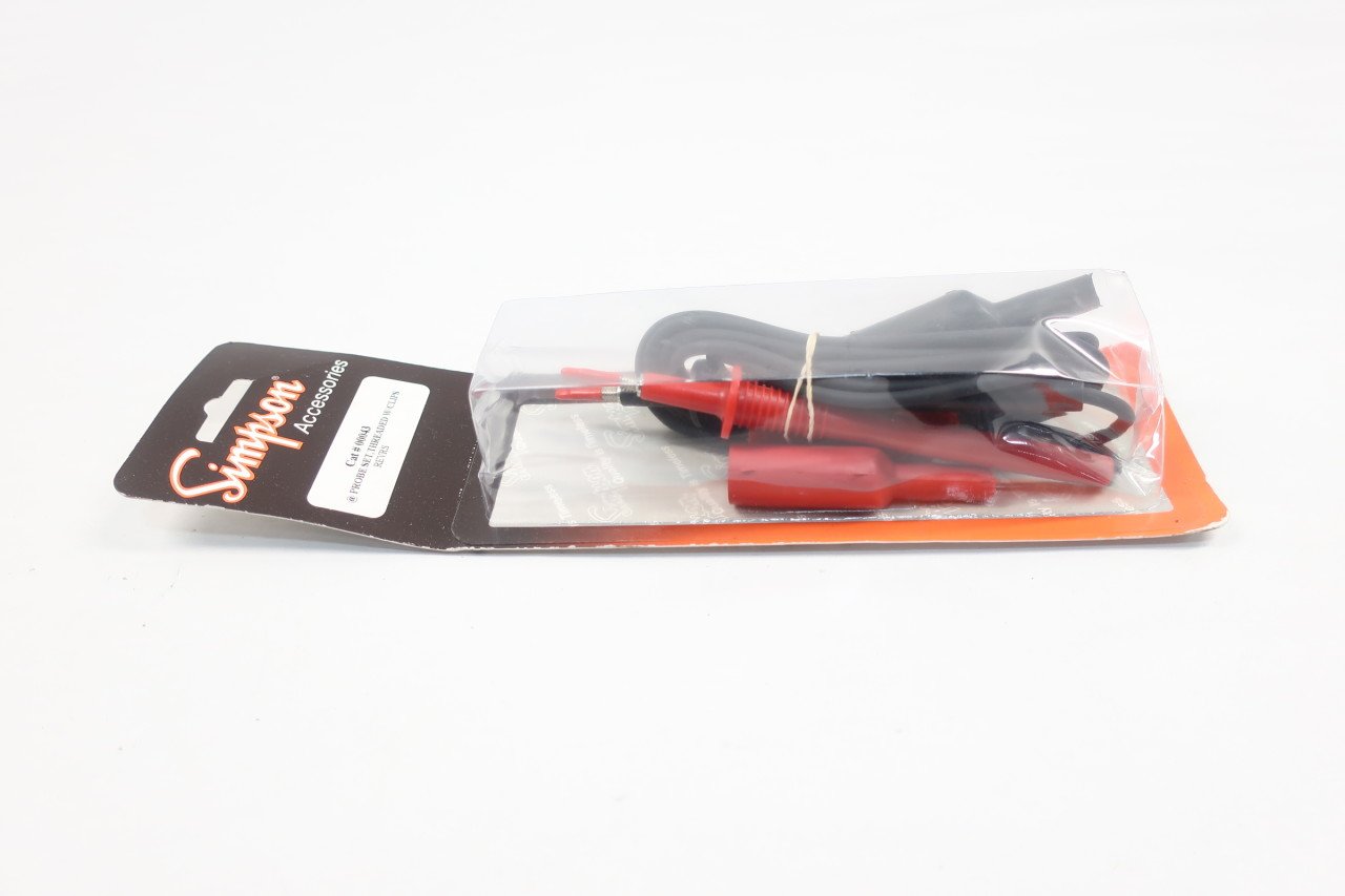 New SIMPSON 00043 MULTIMETER Test Probe Leads W/Clips D610457