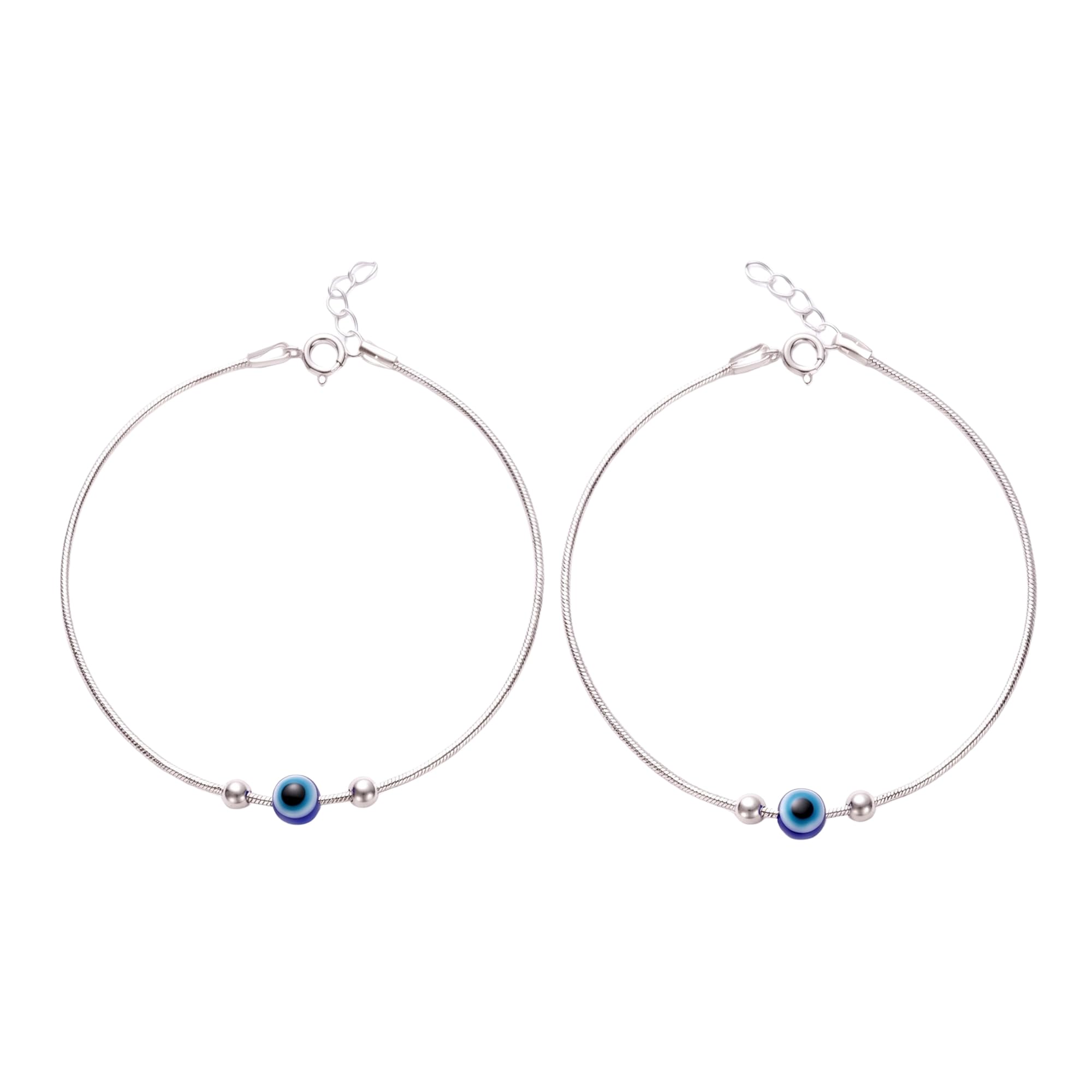 Tobillera para mujer | Plata pura 925 contra el mal de ojo | Tobillera con dije para fiestas, bodas, oficina y uso diario | Regalo para mujeres y niñas | Joyería elegante, elegante y cómoda