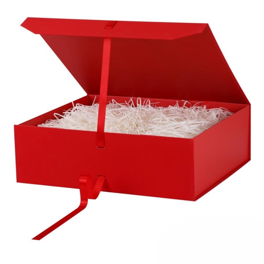 GoooodGift Extra Large Gift Box Red 1 Pack 19x16x6 inch Luxury Gift Box for Presents with Magnetic Closure Lid Collapsible,Birthday,Christmas,Wedding,Contains Shredded Paper Filler — image 1