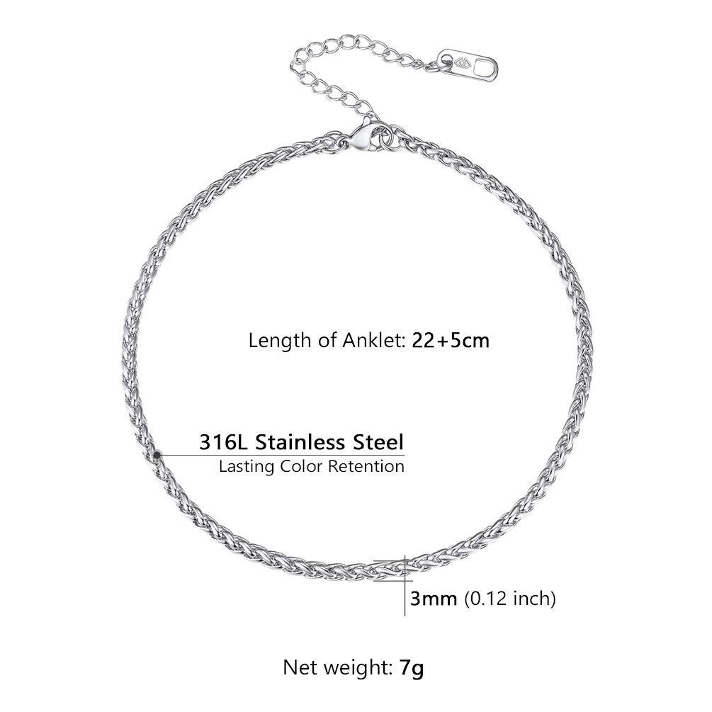 PROSTEEL Cavigliera a Catena Regolabile Set Impilabili Estetica Tricolore Cavigliera Donna Minimalismo Vacanze al Mare