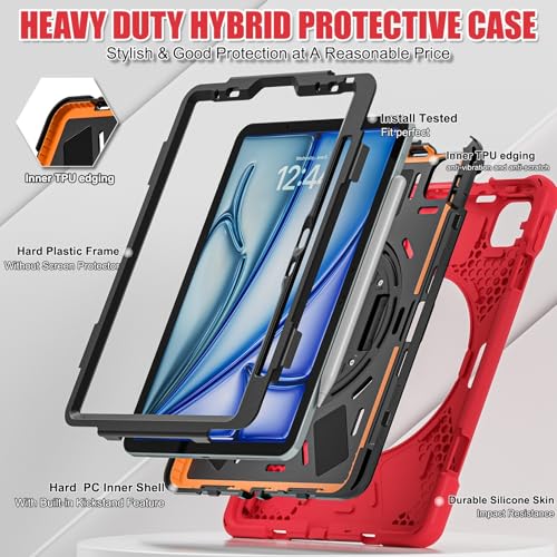 Coque iPad Air 11 M3 antichoc robuste avec sangle épaule réglable