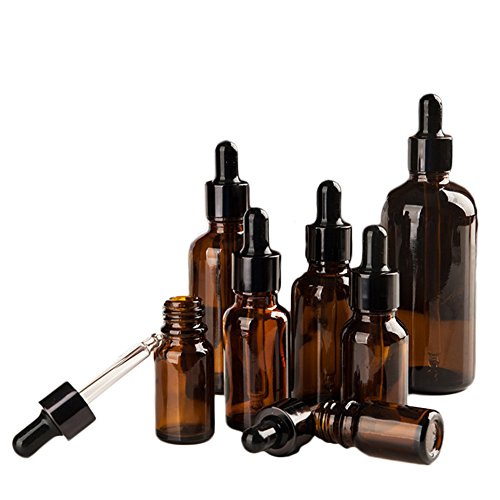 Toruiwa 6X Flacon à Pipette Compte-Gouttes Bouteille en Verre pour Huiles Essentielles et Parfum Marron Ambre pour l'aromathérapie, Art, Créations, Premier Secours