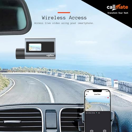Image of CALLMATE Roadvoyager 4K Ultra HD Car Dashboard Camera, 1.47 Inch Display, Dual Recording (Parking Monitor, G-Sensor) with Easy Installation (App Control, 170 Wide Angle Lens) Support Upto 256 GB