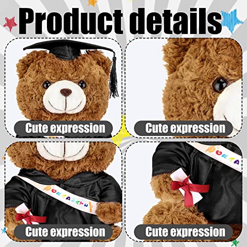 Graduation Bears Plush Stuffed Animal Bear With Gown Cap Tassel Set Graduate Cute Brown Bear Graduation Gifts Stuffed Bear Dolls Plush Bear Toy For Graduation Party Supplies (Black, 9 Inch) #TOP2