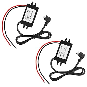 XINGYHENG 2PCS DC-DC Buck Converter Module 3A 12V 24V to 5V DC Power Converter Step Down Module with Micro USB Connector (Right Angle USB Interface)