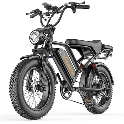 BK20 Bicicleta eléctrica para adultos, batería extraíble de 48 V y 20 Ah, neumáticos anchos de 20' x 4,0', autonomía de 50-100 km, doble freno de disco, suspensión completa, 7 velocidades, bicicleta