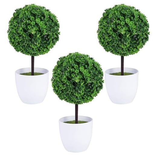 BESPORTBLE 3 st falska topiary boll grön topiary buskar falska växter konstgjord buxbom topiary-träd simulerad krukväxt dekoration hem gård butik