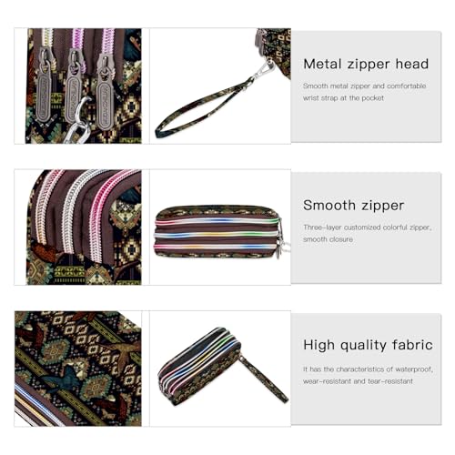 Image of BIAOTIE Large Capacity Wristlet Wallet - Women Printed Nylon Waterproof Handbag Clutch Purse