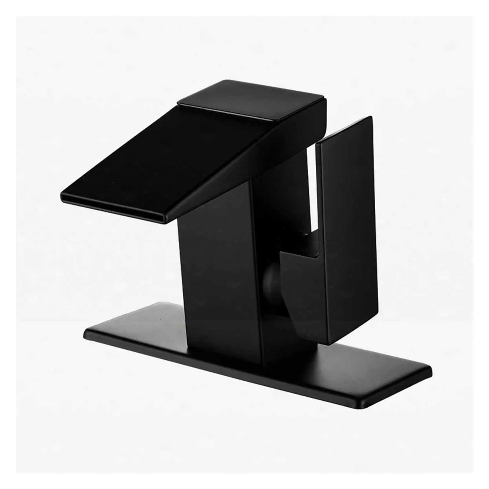 CVFRDD Digital Temperature LCD Basin Faucet, Display Bathroom Waterfall Faucet, Deck Mounted Hot And Cold Mixer Sink Tap With Fahrenheit(Nero)