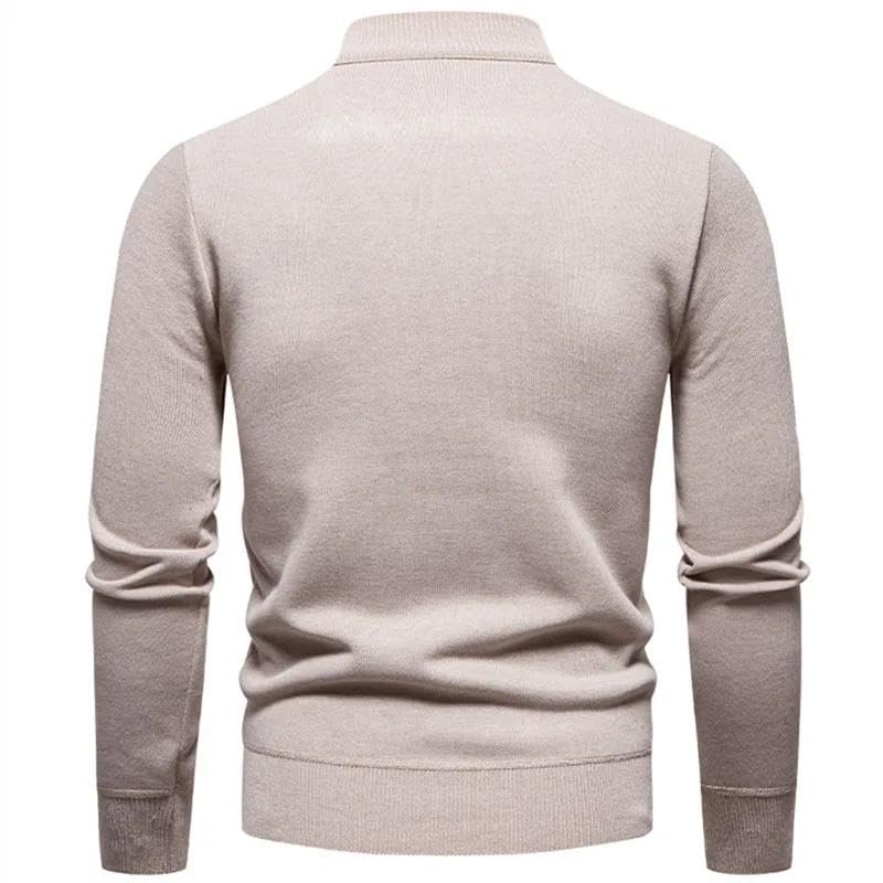 Thick Men' Knitted Sweater Korean Style Autumn Winter Slim Fit Knit Half Zipper Casual Pullover Sweaters Man3