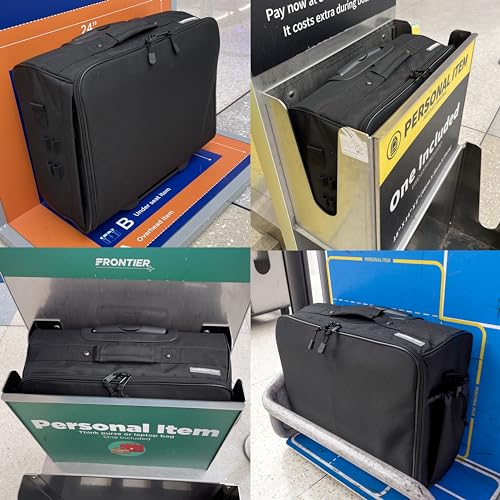 17.5" Foldable Laptop Carry-on Briefcase On Wheels, Under the Seat Personal Item Suitcase Compliant with Spirit, Frontier, American, Delta, Allegiant and More. 18x14x8 inches (45x36x20 cm)2