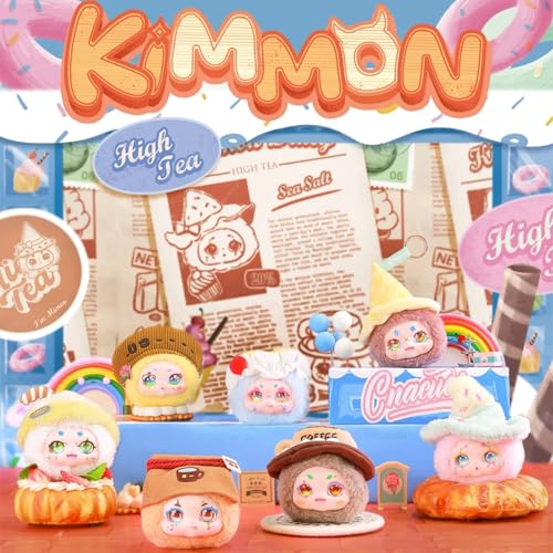Image of CALEMBOU Plush Blind Box, Kawaii Kimmon High Tea Series Stuffed Blind Box Keychain, Kawaii Mystery Vinyl Plush Toys Collectible for Birthday Gift