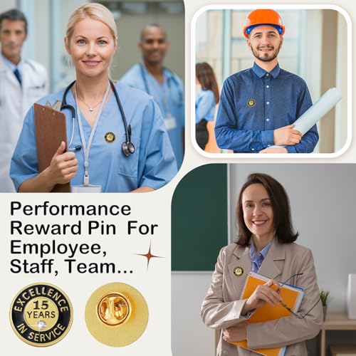 Image of Ferreve 50 /20 Pcs Year of Service Pins Employee Excellence Award Lapel Pin Performance Recognition Reward Anniversary