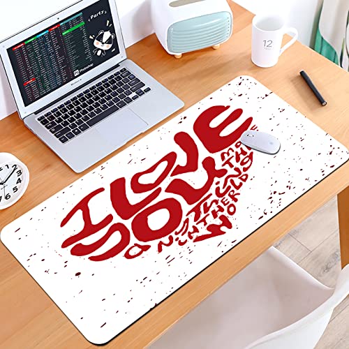 SHIVNAMI Alfombrilla Raton Grande Gaming Mouse Pad,Te Amo más Que a Nada en el Mundo en un corazón Salpicaduras de Color,Lavable, Antideslizante Diseñada para Gamers, Trabajo de Oficina