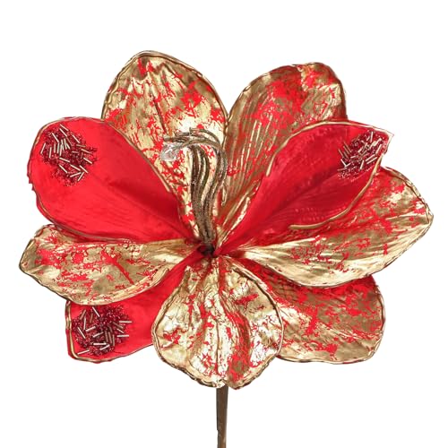 Arborus 3 STK Amaryllis Künstlich 54 cm Künstliche Weihnachtsblumen Rot Kunstblumen Weihnachten für Weihnachtsbaum Christbaum Deko Vase Tisch Deko Weihnachtsdeko Adventsdeko Wohnzimmer Schlafzimmer