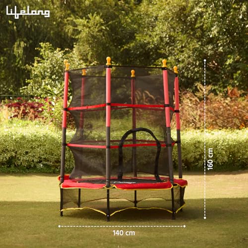 Image of Lifelong 55-Inch Trampoline for Kids with Safety Net & Spring Cover Padding, Exercise Rebounder for Indoor & Outdoor Use, Kids Jumping Bouncer for Home