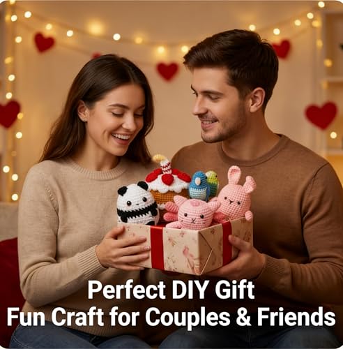 Image of HOUSE CREATIVITY Crochet Kit for Beginners, Make 3 Mini Budgie Birds, Amigurumi Crochet Starter Kit with Step-by-Step Video Tutorial, Yarn, Hook, Eyes & Stuffing, DIY Craft Kit Gift for Adults