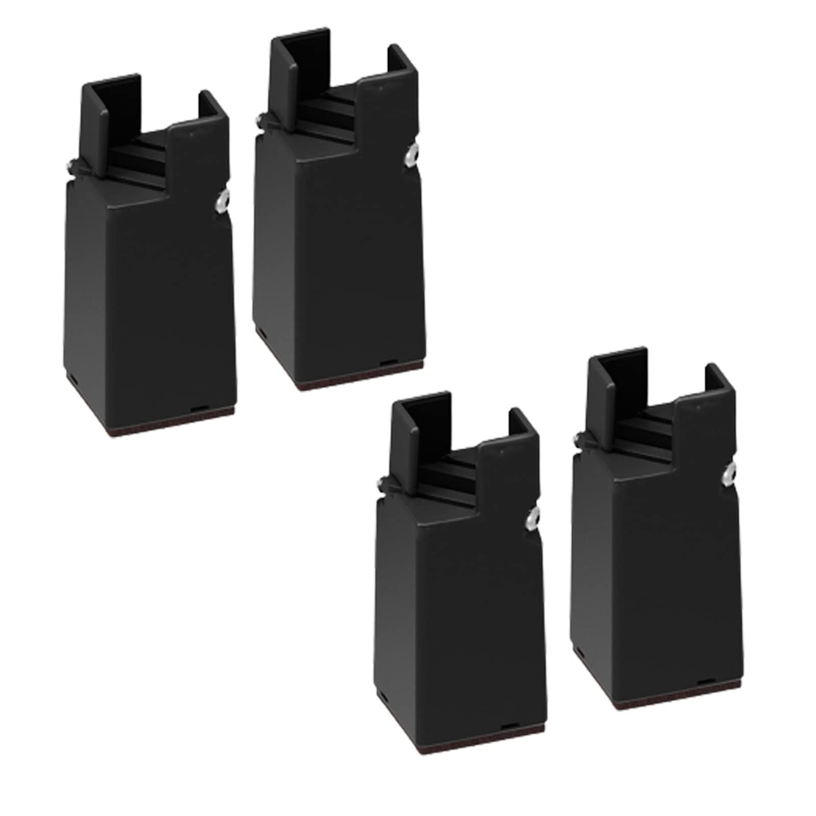 UYHBCNQD Risers Furniture Legs 4Pcs Replacement Legs Set Adjustable Desk Support Legs Cabinet Feets Blocks Furniture Foot for Right Angle(Nero,10cm)