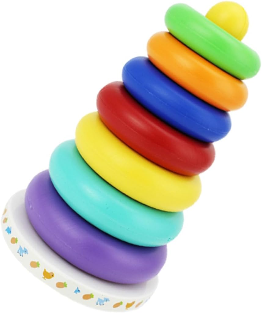 Colorful Educational with Sound Cognitive Ring Stacking for Preschool Visual-Motor Coordination Development Interactive Early Childhood Activity