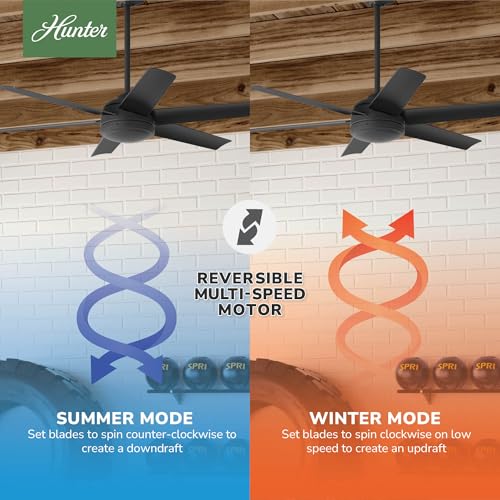 Image of Hunter Jetty, Outdoor or Indoor, Ceiling Fan, 52 inch, Matte Black
