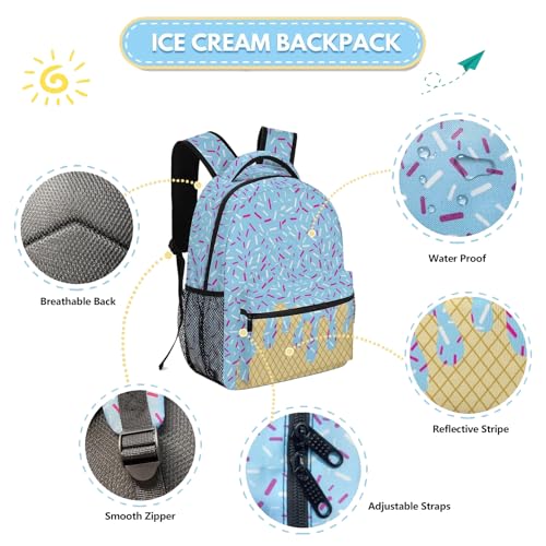 Ice Cream Backpack Kawaii Shoulder Backpacks,Icecream Backpackdrip Backpack ForBoys,Ice Cream Drip BackpackFor Boys (pink)2