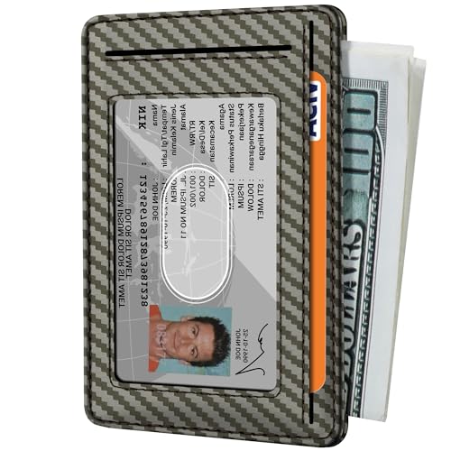 Image of Travelambo Slim Minimalist Wallet for Men, RFID Blocking Credit Card Holder, Front Pocket ID Card Case, Gifts for Men, Husband, Boyfriend, Teenage