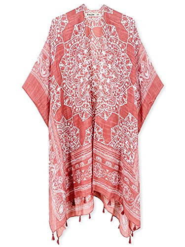Image of Breezy Lane Women's Kimono Cardigan Summer Swimsuit Coverups Beach Cover Up with Floral Print for Vacation