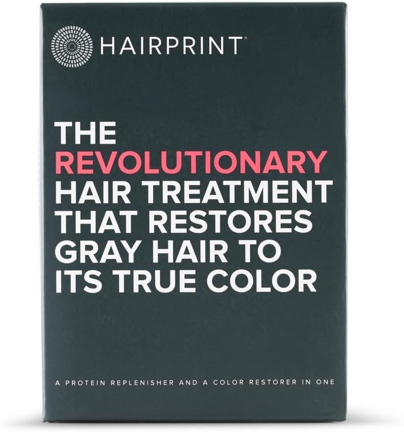 Hairprint True Color Restorer in Brown | Patented for Restoring Gray Hair | Replenishes Natural Pigment | Adds Body, Strength, & Texture | At-Home Treatment | Dye-Free & Non-Toxic