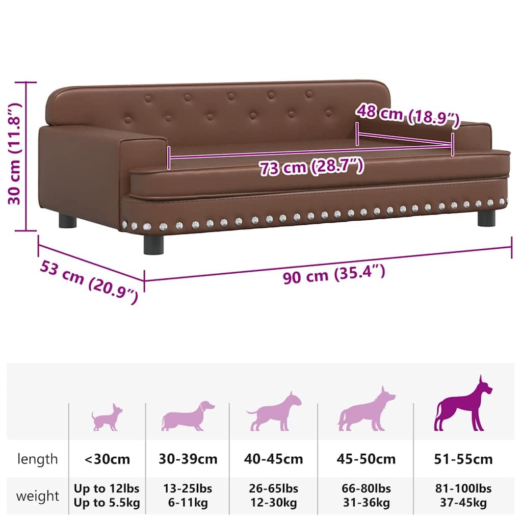 Cuccia per cani in ecopelle con imbottitura in schiuma, robusta struttura in legno di pino, antiscivolo, impermeabile, comodo divano per cani di piccola taglia, cuccioli, anziani e artrosi