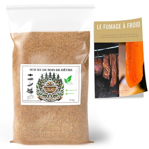 Sciure de Bois de Hêtre 9Kg – Qualité Pro pour Fumage à Froid – 100% Naturelle – Granulométrie 0,5-1 mm – Générateur de Fumée, Fumoir Viande &...