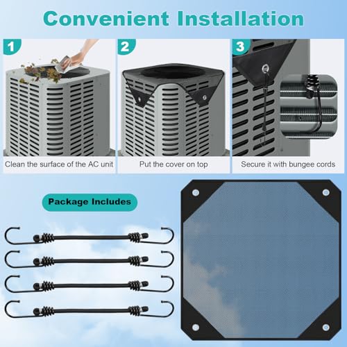 Image of TRELC Air Conditioner Covers for Outside Units, Breathable Mesh AC Cover, Outdoor Central AC Condenser Unit Cover, All Season Top Universal Defener Against Leaves, Branches, Cottonwood(28'' X 28'')