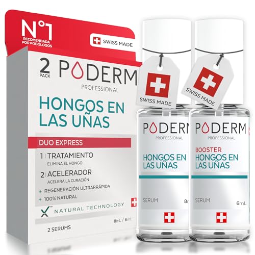 PODERM - TRATAMIENTO INTENSIVO HONGOS EN LAS UÑAS - 2 PRODUCTOS - Para hongos en las uñas difíciles de tratar - Cuidado profesional - Fácil y rápido - SWISS MADE